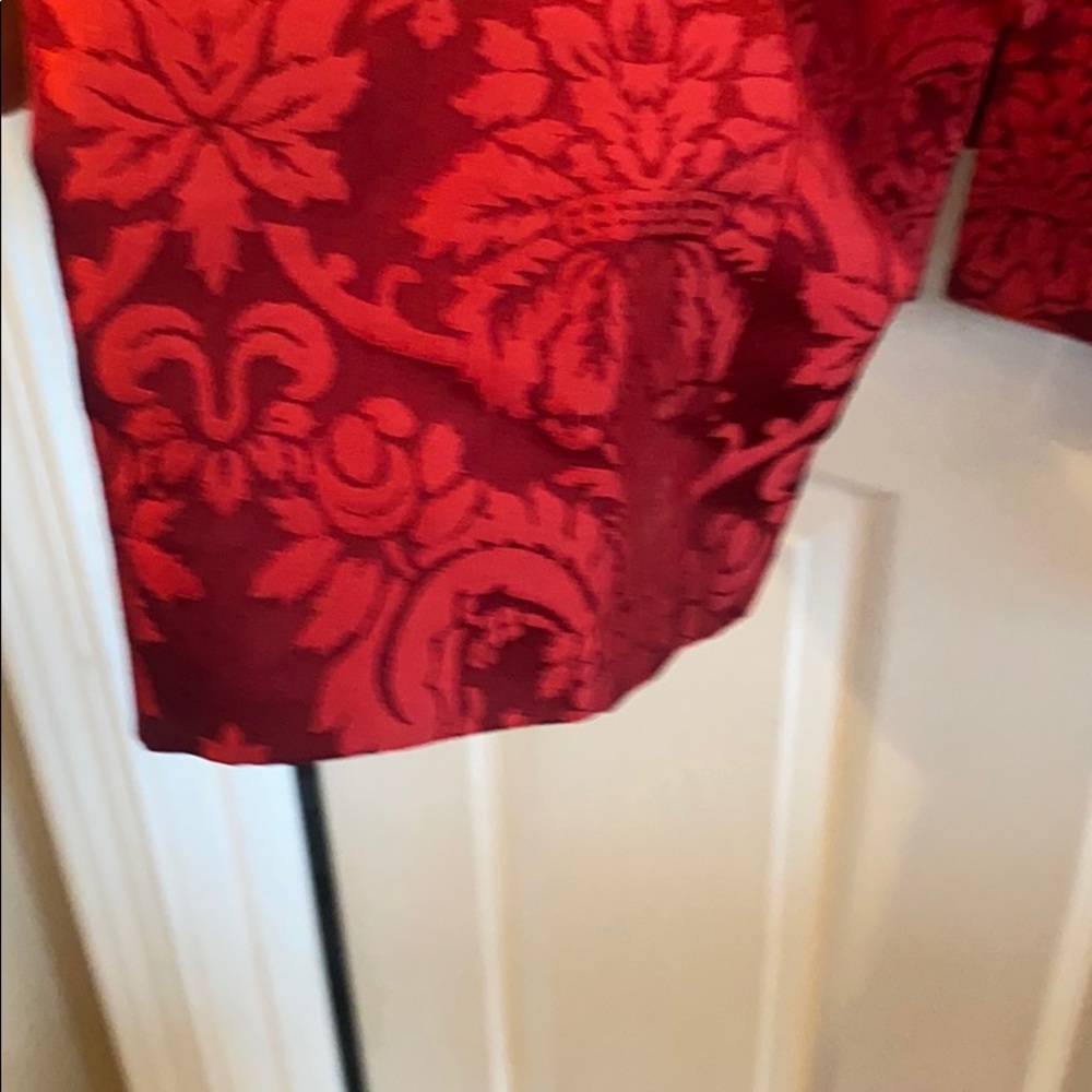 The J. Peterman women’s size 16 vintage red silk paisley jacket - Picture 6 of 8